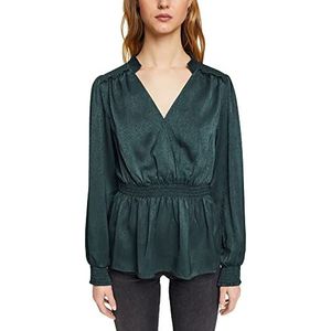 ESPRIT Collection Dames 112EO1F314 Blouse, 375/Dark Teal Green, XXL