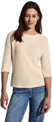 Cecil - B322967 - Ajour T-shirt - Beige parelmoer - Dames