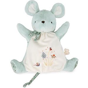 KALOO - Kleine liedjes – knuffeldoek met groene muis – knuffeldoek voor baby's – pluche handpop 24 cm – belevenisspel – vanaf de geboorte, K210003