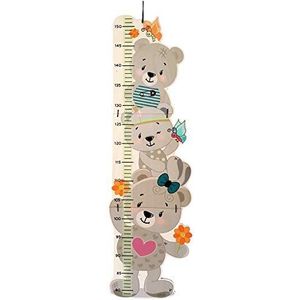 Hess-Spielzeug houten speelgoed 14632 - houten meetlat voor kinderen, serie beer natuur, handgemaakt, inklapbaar, geschikt voor een lichaamslengte van ca. 80 tot 150 cm