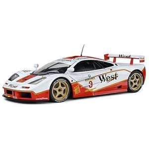 SOLIDO 1:18 MCLAREN F1 GTR Short Tail White #8 Price/BASCHER BPR GT 1995, meerkleurig