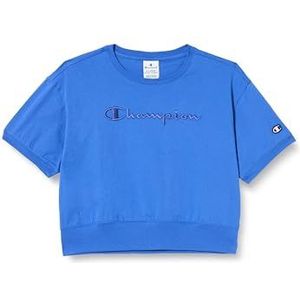 Champion Legacy Icons Tonal Logo G - Boxy S/S Crewneck T-shirt, blauwe jeans, 13-14 jaar meisjes en meisjes SS24, Blauw Jeans, 13-14 jaar