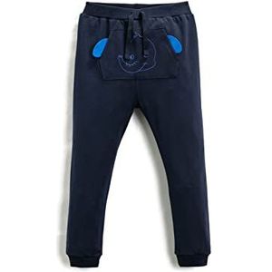 Koton Babyjongens Jogger Elephant Printed Kangaroo Pocket Trekkoord Sweatpants, Marine (720), 6-9 Maanden