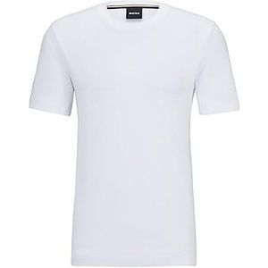 BOSS Hugo Men's Tiburt Short Sleeve Crewneck T-Shirt Shirt, White, S
