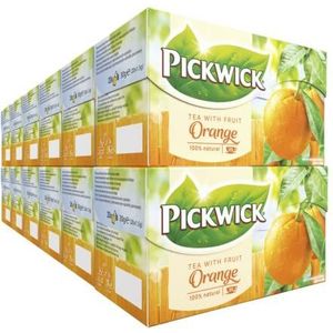 Pickwick Vruchtenthee Sinaasappel - Zwarte Thee met Sinaasappelschilletjes (240 Theezakjes - 100% Natuurlijk) - 12 x 20 Zakjes