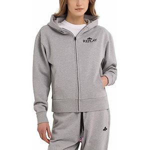Replay Dames W3712A trui met capuchon, M08 Melange Grey, M, M08 Melange Grey, M