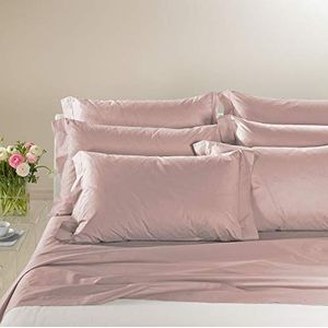 Caleffi - Percal beddengoedset voor tweepersoonsbed, 100% Italiaans design, huishoudtextiel sinds 1962, hoogwaardige percale stof, roze, tweepersoonsbed, percal