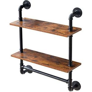 IBUYKE Pijp drijvende planken, wandplank buiten, 60 x 20 x 72,5 cm, decoratieve rekken voor muur, plantenstandaard, opbergorganizer plank voor slaapkamer, badkamer, woonkamer, kantoor RF-TM014