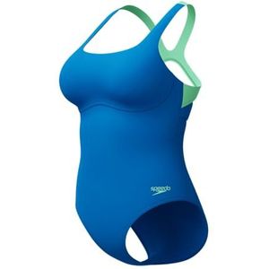 Speedo Dames Flex Band Badpak met ingebouwde zwembeha badpak, Lagoon Blue, 30