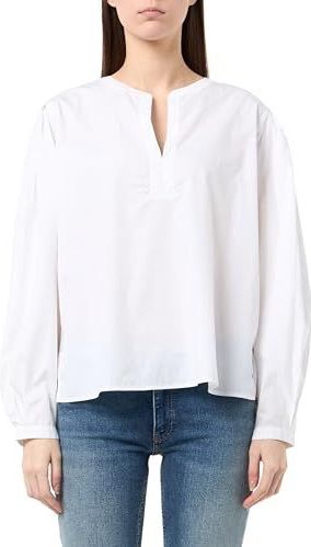 TOMMY HILFIGER - Blouse - Wit - Lange Mouwen - Katoen