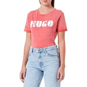 HUGO Dames Dibiusa_5 T-shirt, medium rood 612, XS