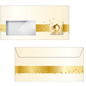SIGEL DU032 enveloppen Kerstmis ""Golden Times"", DIN lang (110x220 mm), 50 stuks