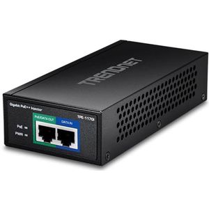 TRENDnet TPE-117GI Gigabit Ultra PoE+ injector, Full Duplex Gigabit snelheid, 100 m netwerk bereik, plug & play