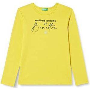 United Colors of Benetton T-shirt met lange mouwen voor meisjes, limoen 159, 160 cm