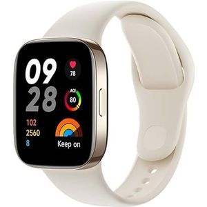 Redmi Watch 3, AMOLED-display, hartslagmeter, SpO2-monitor, 121 sportmodi, 5 ATM, GPS, tot 12 dagen batterijduur, wit