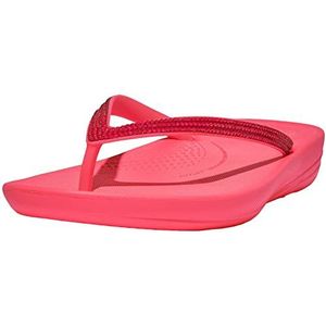 Fitflop IQUSHION Sparkle platte sandaal voor dames, Pop roze, 40 EU, Pop Roze, 41 EU