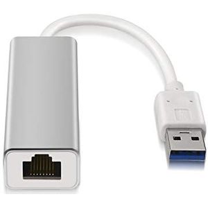 AISENS A106 – 0049 – converter adapter netwerkkabel RJ45 naar USB 3 (15 cm, 10/100/1000 Mbps voor pc en notebooks) kleur zilver