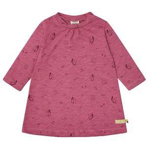 loud + proud Meisjes slub jersey met opdruk, GOTS-gecertificeerde kinderjurk, rood, 110-116