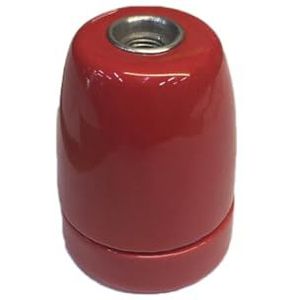 Vintage keramische lamphouder E27 in helder rood, perfect om uw kamers een onderscheidende retro-look te geven. Ideaal voor lampen die stijl en functionaliteit combineren.