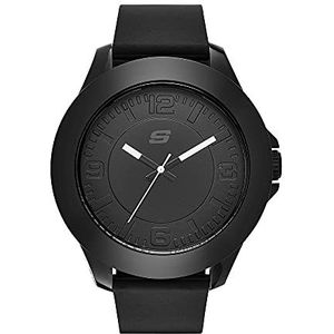 Skechers Rosencrans 50mm digitaal chronograaf horloge met siliconenriem en plastic kast, zwart