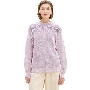 TOM TAILOR Damestrui, 34136 - Offwhite Mauve Plaited Rib, XXL