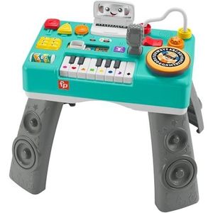 Fisher-Price DJ-console voor games en leren met muziektoetsenbord, verlichting, geluiden en liedjes, editie: Engels, UK, Italiaans, Portugees, Spaans, Castilian, HRB60