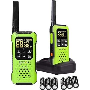 Retevis RT649P Walkie Talkie, IP67 Waterproof Float, PMR 446 Licentievrij 16 kanalen, LED zaklamp, CTCSS/DCS VOX, Walkie Talkie Waterproof voor buiten (1 paar, groen)