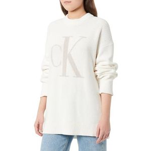 Sweater - Ivory - Geborduurd Logo - Lange Mouwen - Ronde Hals