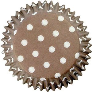 PME Bakvormpjes voor cupcakes van papier met bruine stippen, standaardformaat, verpakking van 60 stuks, kunststof, 7 x 7 x 2,8 cm, 60 stuks