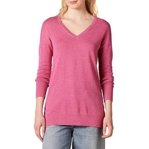 Amazon Essentials Women's Lichtgewicht tuniektrui met lange mouwen en V-hals (verkrijgbaar in grote maten), Roze, L