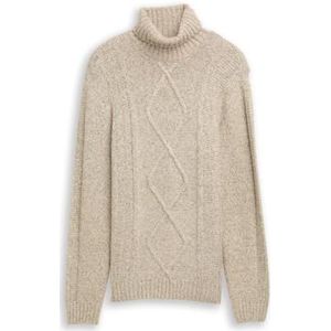 TOM TAILOR heren trui, 39279 - Brown Offwhite Structuur, XL