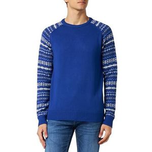 Fumo Gebreide trui voor heren, Multicolor blauw, M