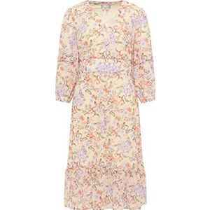caneva Midi-jurk voor dames, met bloemenprint, wolwit, meerkleurig, M