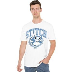 Disney LILO & Stitch College Unisex T-shirt, wit, X-Large, Wit, XL