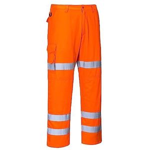 Portwest RT49ORRS Hi-Vis 3-Band Combat Trousers, Small, Orange