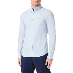 GANT Slim Poplin Herenshirt, klassiek overhemd, lichtblauw, M