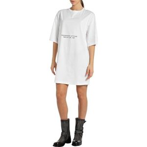 Replay Oversized katoenen shirtjurk voor dames, 001, wit, XS