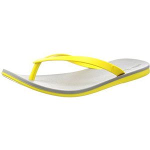 melissa + IPANEMA Ipanema platte teensandalen voor dames, grijs en geel, maat 37/38, Geel, 37/38 EU