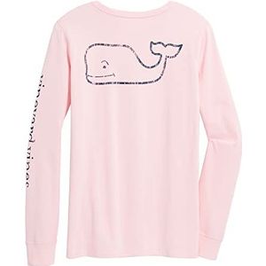Vineyard Vines Vintage Whale Pocket T-shirt met lange mouwen voor dames, Flamingo, XXS