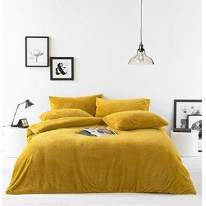 Furn Sherpa dekbedovertrekset - polyester - oker - double size