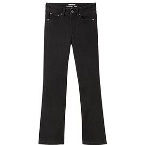 TOM TAILOR Meisjes kinderen flared jeans met omslag, 10250 - Gebruikte Dark Stone Black Denim, 134