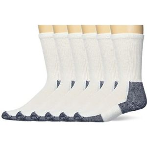 thorlos Xj Max Cushion Running Crew Socks voor volwassenen, uniseks, Wit/Marine (6 paar), Large