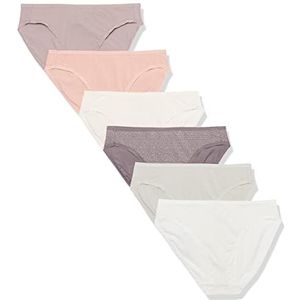 Amazon Essentials Women's Katoenen hoge onderbroek met pijpen (verkrijgbaar in grote maten), Pack of 6, Deftig/Stippen, 48