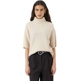 YAS - YASEMILA - Trui - Crème - Knitwear - Halve Mouw