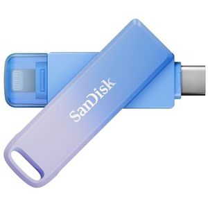 SanDisk Creator Phone Drive 128 GB (voor iPhone, iPad, pc & Mac, Lightning en USB Type-C, automatische back-up, wachtwoordbeveiliging, overdracht tot 90 MB/s, incl. 3 maanden Adobe Lightroom)