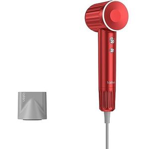 Laifen Haardroger, retroserie, 200 miljoen negatieve ionen, reisföhn met 110.000 omw/min, borstelloze motor voor snel drogen, föhn met hoge snelheid, geluidsarm met magneetmondstuk (rood)