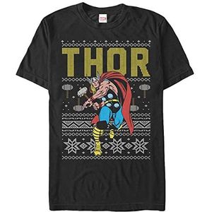 Marvel Uniseks Avengers Classic Ugly Thor Organic T-shirt met korte mouwen, zwart, XL
