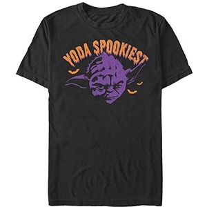 Star Wars Unisex Yoda Spooky Organic Short Sleeve T-Shirt, Zwart, XXL, zwart, XXL