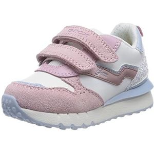 Geox J Fastics Girl Sneakers voor meisjes, Wit-roze., 26 EU