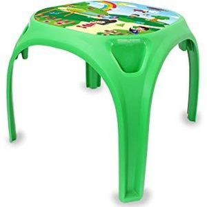 Jamara 460750 Kindertafel cijferplezier XL van robuust kunststof, geschikt voor binnen en buiten, opdruk op het tafelblad, afgeronde randen, antislip rubberen voetjes, groen